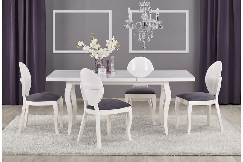 Meleta Udvideligt Spisebord 140-180 cm - Hvid - Spisebord og køkkenbord
