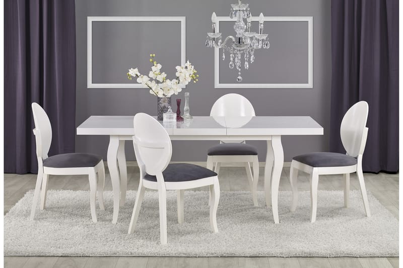 Meleta Udvideligt Spisebord 160 cm - Hvid - Spisebord og køkkenbord