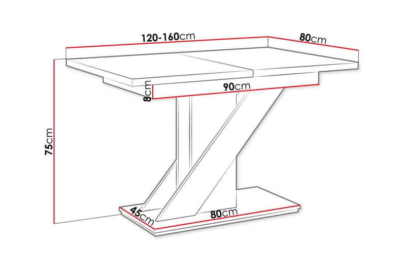 Meva Spisebord 160 cm - Hvid - Møbler - Borde - Spisebord og køkkenbord