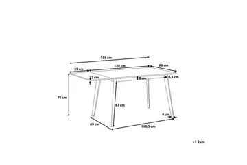 Mid spisebord 155 cm - Hvid - Møbler - Borde - Spisebord og køkkenbord
