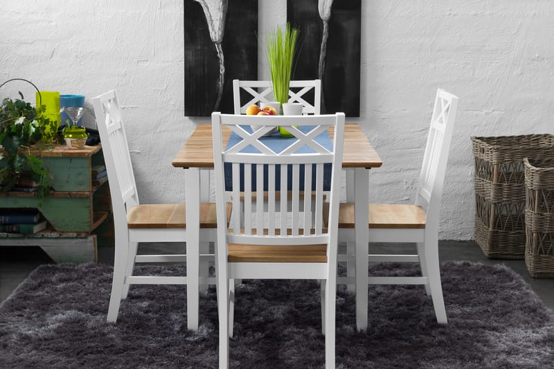 Mien Udvideligt Spisebord 62 cm - Hvid/Træ - Møbler - Borde - Semmenfoldeligt bord