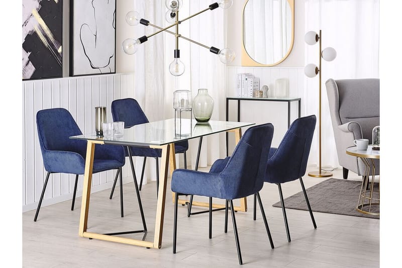 Minter Spisebord 140 cm - Glas/Lysebrun/Sort - Møbler - Borde - Spisebord og køkkenbord