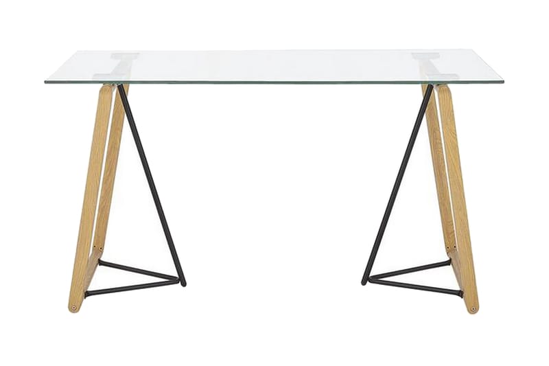Minter Spisebord 140 cm - Glas/Lysebrun/Sort - Møbler - Borde - Spisebord og køkkenbord