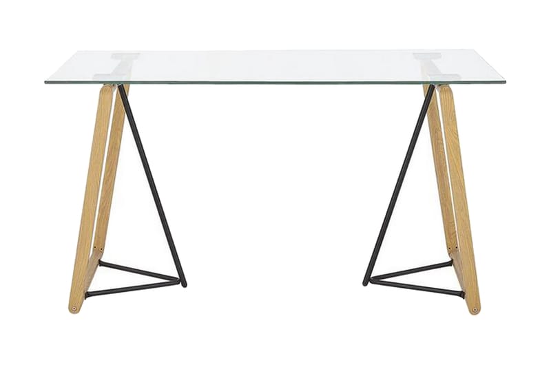 Minter Spisebord 140 cm - Glas/Lysebrun/Sort - Spisebord og køkkenbord