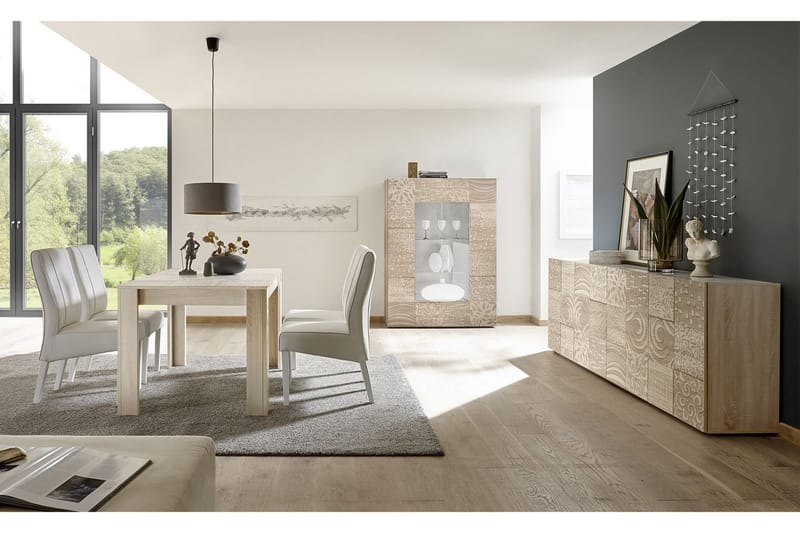 Mironne Udvideligt Spisebord 180 cm - Hvid/Beige/Grå - Møbler - Borde - Spisebord og køkkenbord