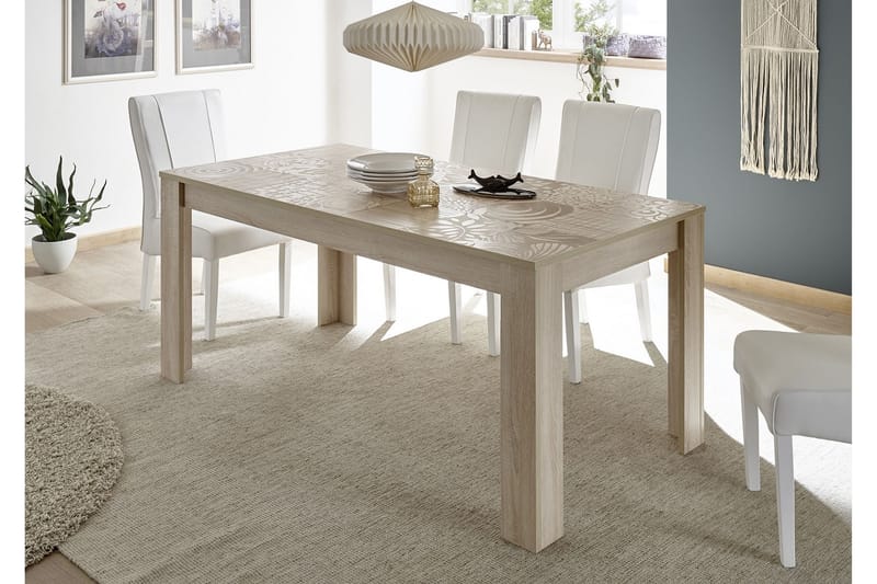 Mironne Udvideligt Spisebord 180 cm - Hvid/Beige/Grå - Møbler - Borde - Spisebord og køkkenbord