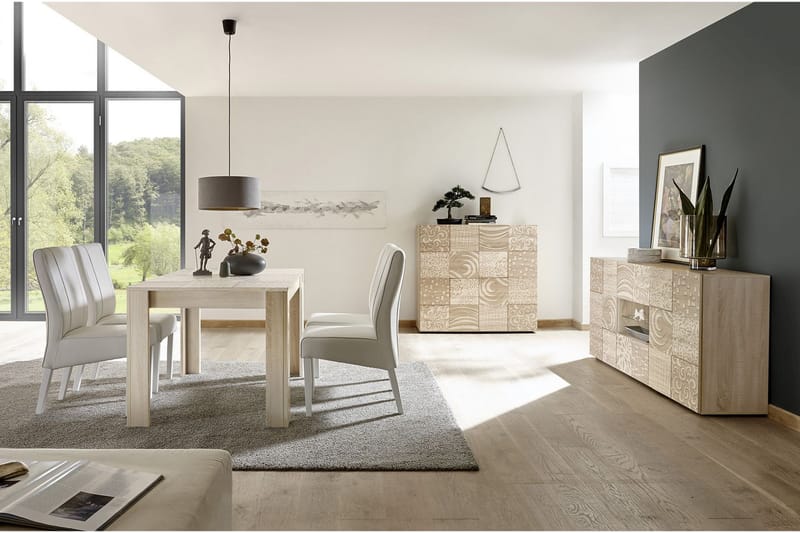 Mironne Udvideligt Spisebord 180 cm - Hvid/Beige/Grå - Møbler - Borde - Spisebord og køkkenbord