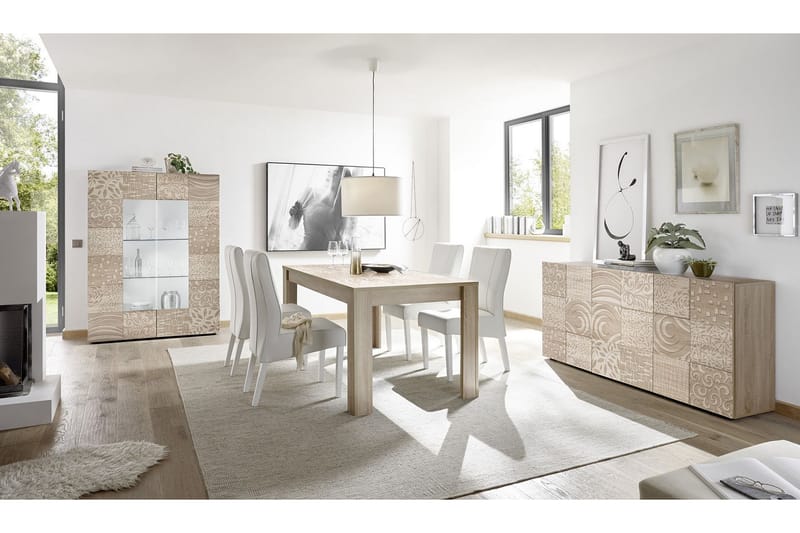Mironne Udvideligt Spisebord 180 cm - Hvid/Beige/Grå - Møbler - Borde - Spisebord og køkkenbord
