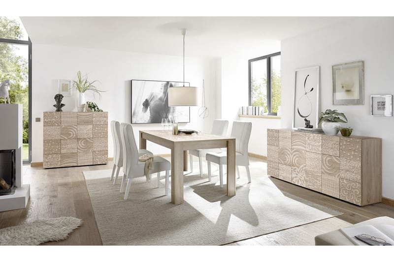 Mironne Udvideligt Spisebord 180 cm - Hvid/Beige/Grå - Møbler - Borde - Spisebord og køkkenbord