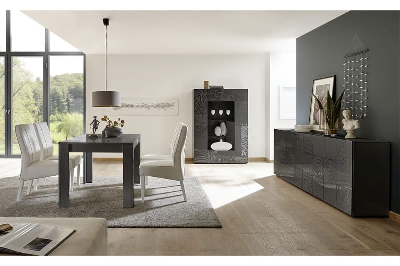 Mironne Udvideligt Spisebord 180 cm - Hvid/Beige/Sort/Grå - Møbler - Borde - Spisebord og køkkenbord