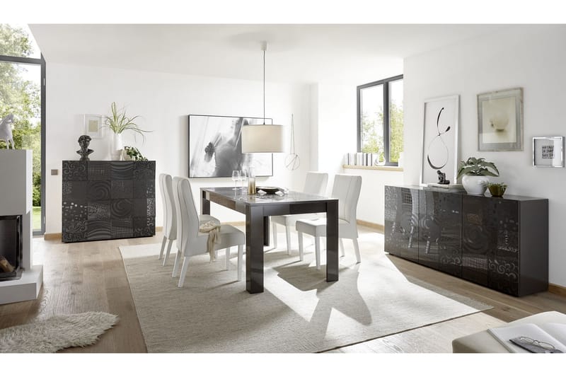Mironne Udvideligt Spisebord 180 cm - Hvid/Beige/Sort/Grå - Møbler - Borde - Spisebord og køkkenbord