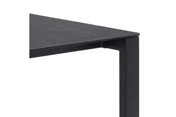 Misam Stort Rektangulært Spisebord 200 cm med Glasplade, Beton- og Metaludseende - Mørkegrå - Møbler - Borde - Spisebord og køkkenbord