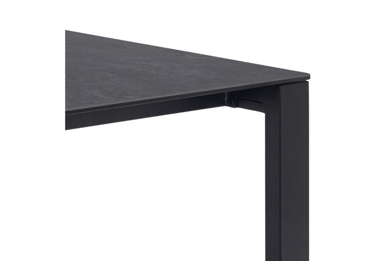 Misam Stort Rektangulært Spisebord 200 cm med Glasplade, Beton- og Metaludseende - Mørkegrå - Møbler - Borde - Spisebord og køkkenbord