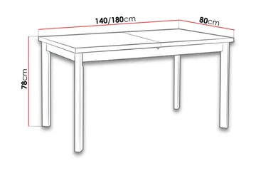 Modena Spisebord 140x80x78 cm - Hvid - Møbler - Borde - Spisebord og køkkenbord