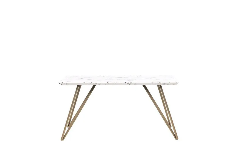 Molden Rektangulært Spisebord 150 cm i Træ med Metalben, Hvid