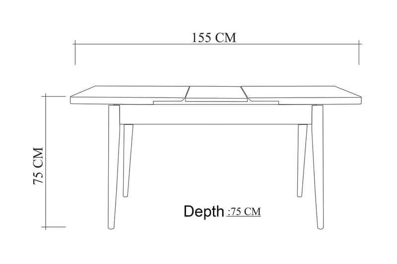 Molgachi Spisebord 120x75x120 cm - Hvid - Spisebord og køkkenbord