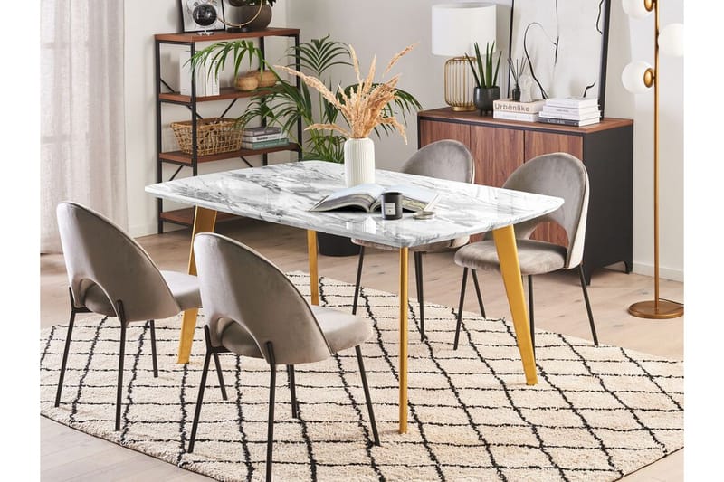 Mosby Spisebord 200 cm Sammenfoldeligt - Hvid/Guld - Møbler - Borde - Spisebord og køkkenbord