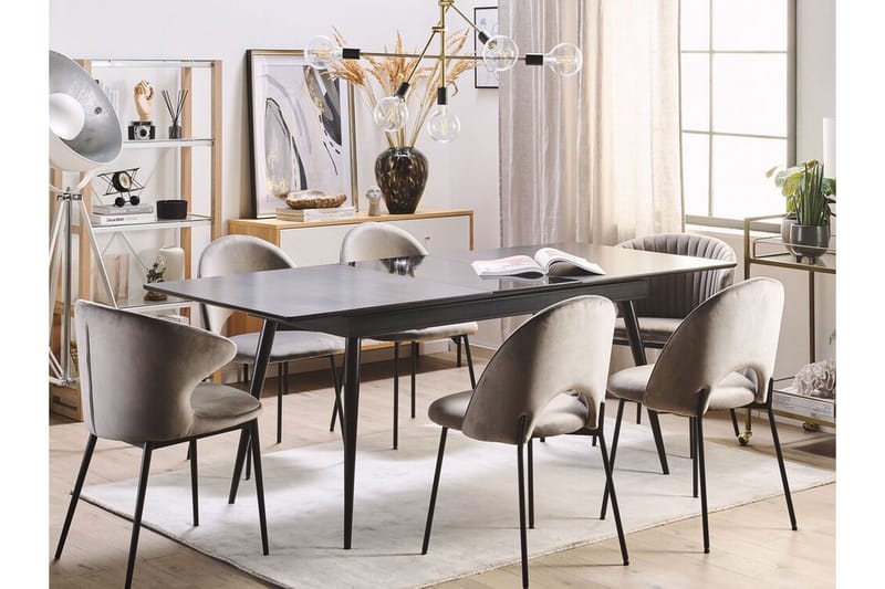 Mundon Spisebord 200 cm Sammenfoldeligt - Sort - Spisebord og køkkenbord - Semmenfoldeligt bord