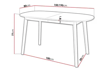 Narberth Spisebord 80 cm - Sort - Møbler - Borde - Spisebord og køkkenbord