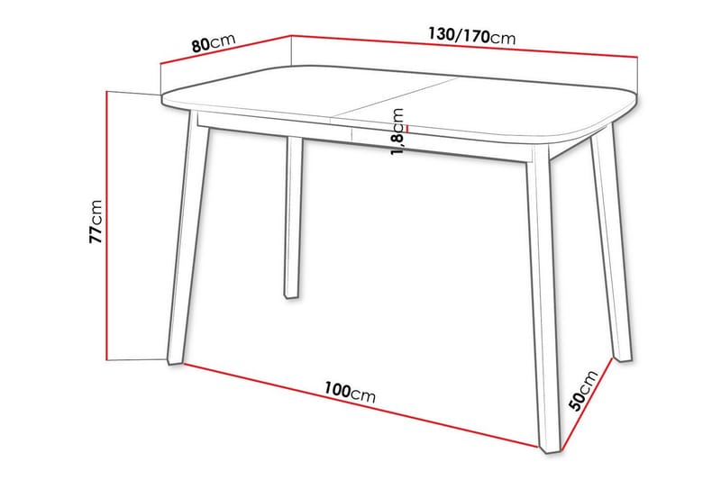 Narberth Spisebord 80 cm - Sort - Møbler - Borde - Spisebord og køkkenbord