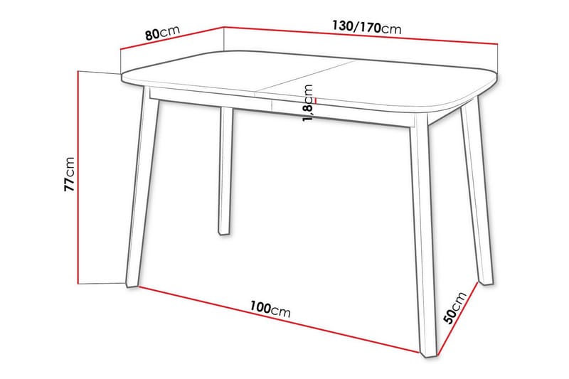 Narberth Spisebord 80 cm - Sort - Møbler - Borde - Spisebord og køkkenbord