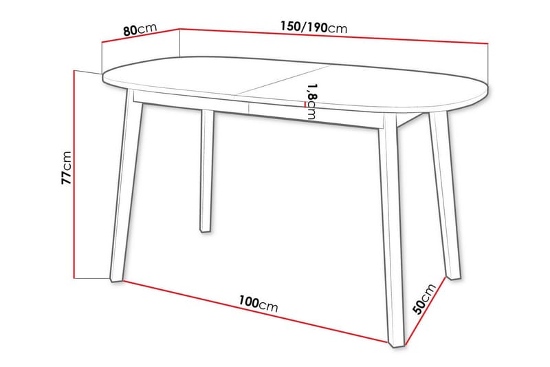 Narberth Spisebord 80 cm - Sort - Møbler - Borde - Spisebord og køkkenbord