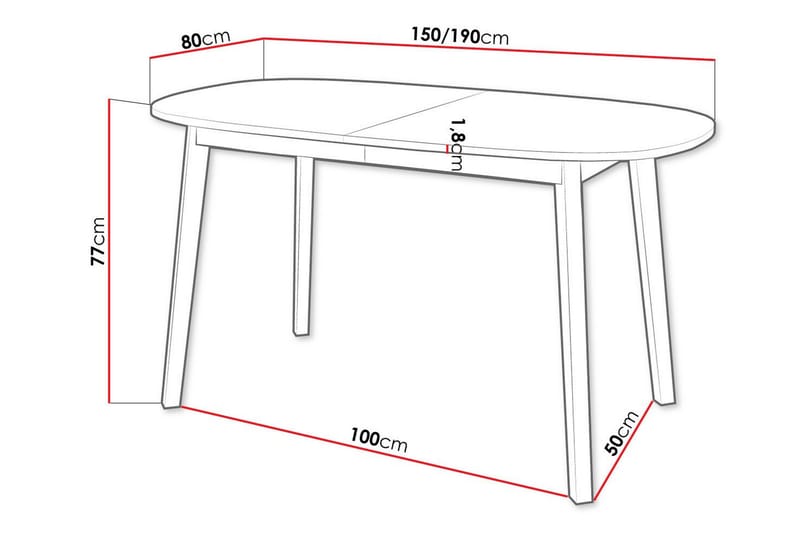 Narberth Spisebord 80 cm - Sort - Møbler - Borde - Spisebord og køkkenbord