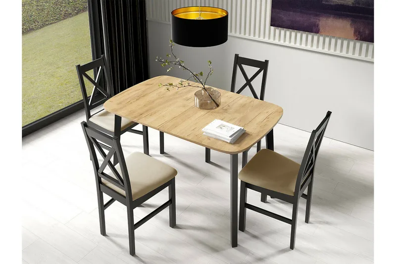 Narberth Spisebord 80 cm - Sort - Møbler - Borde - Spisebord og køkkenbord