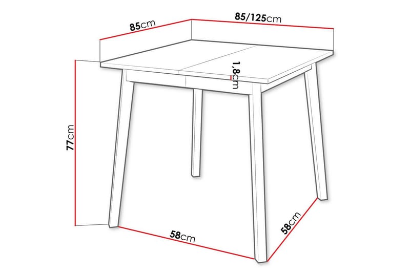 Narberth Spisebord 85 cm - Sort - Møbler - Borde - Spisebord og køkkenbord