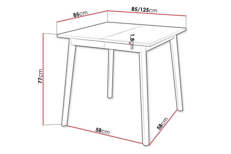 Narberth Spisebord 85 cm - Sort - Møbler - Borde - Spisebord og køkkenbord