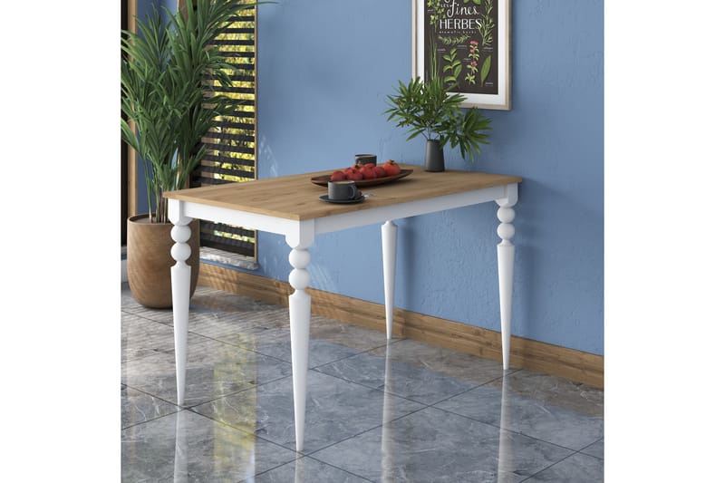 Naryani Spisebord 120 cm - Valnød finér/Hvid - Møbler - Borde - Spisebord og køkkenbord
