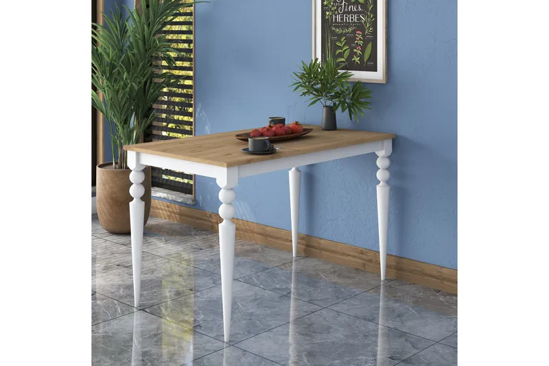 Naryani Spisebord 120 cm - Valnød finér/Hvid - Møbler - Borde - Spisebord og køkkenbord
