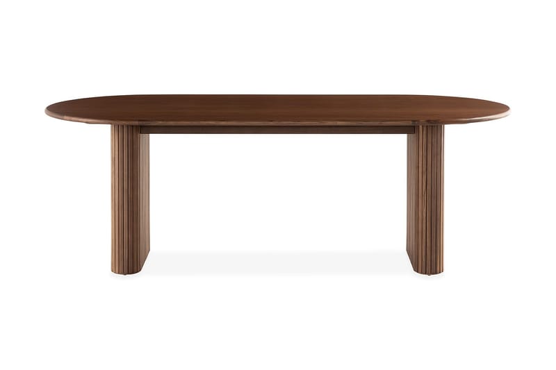 Noira Ovalt Spisebord Valnød 220 cm Ribbet, Brun