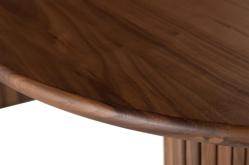 Noira Ovalt Spisebord Valnød 220 cm Ribbet - Brun - Møbler - Borde - Spisebord og køkkenbord