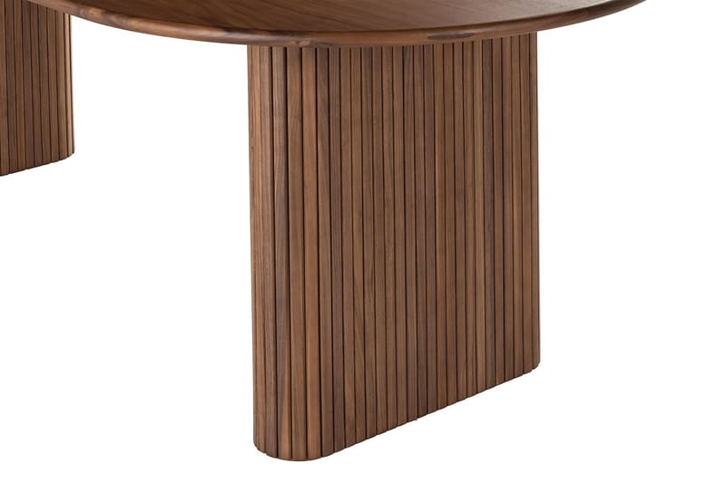 Noira Ovalt Spisebord Valnød 220 cm Ribbet - Brun - Møbler - Borde - Spisebord og køkkenbord