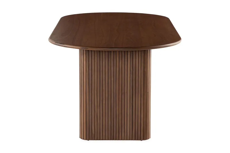 Noira Ovalt Spisebord Valnød 220 cm Ribbet - Brun - Møbler - Borde - Spisebord og køkkenbord