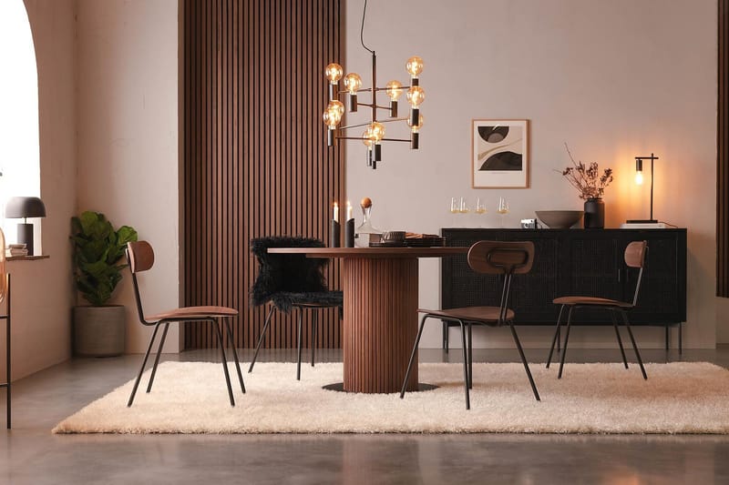 Noira Rundt Lille Spisebord Valnød 120 cm - Brun - Møbler - Borde - Spisebord og køkkenbord