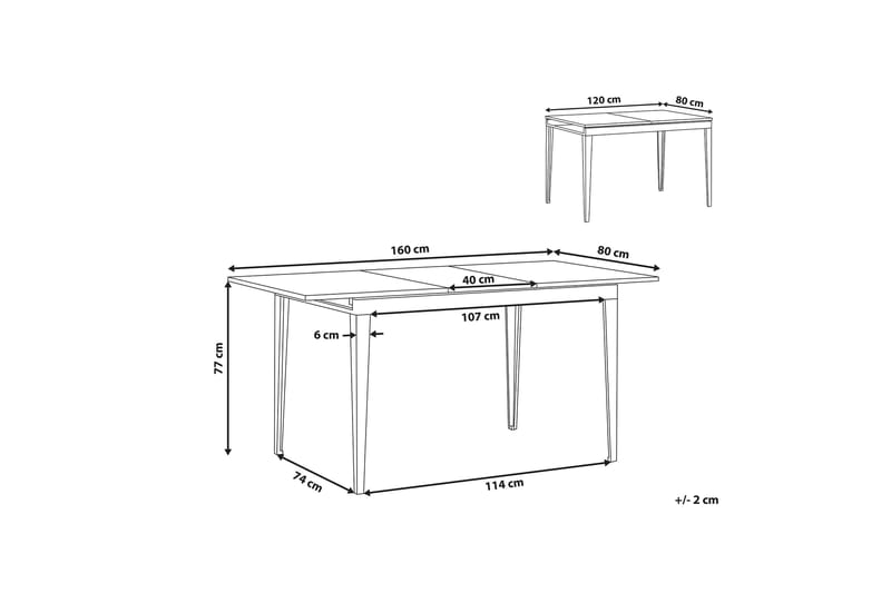 Norley Spisebord 160 cm - Sort - Møbler - Borde - Spisebord og køkkenbord