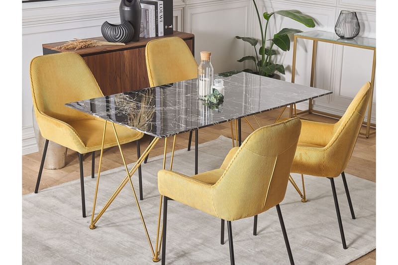 Nunierra Spisebord 140 cm - Sort/Guld - Spisebord og køkkenbord