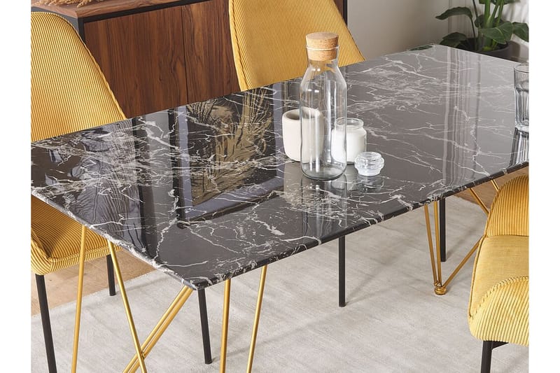 Nunierra Spisebord 140 cm - Sort/Guld - Møbler - Borde - Spisebord og køkkenbord