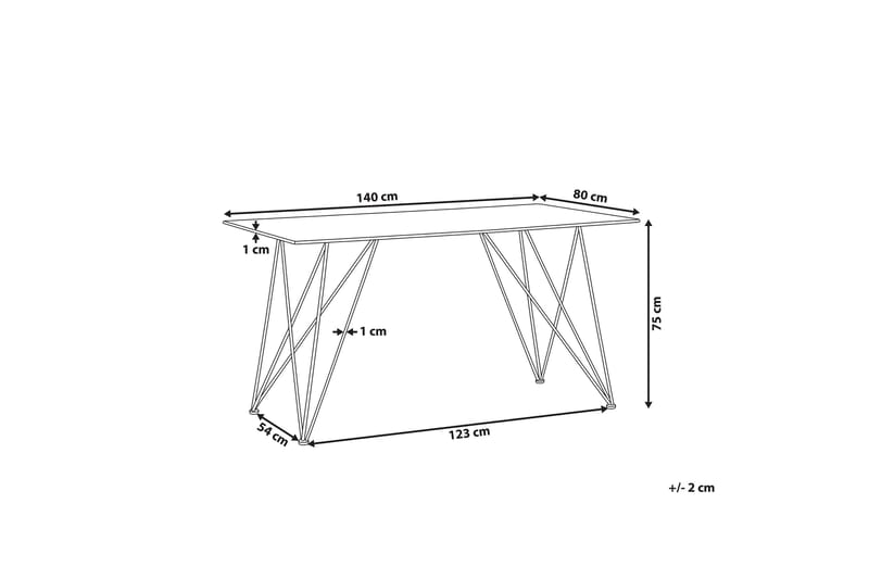 Nunierra Spisebord 140 cm - Sort/Guld - Møbler - Borde - Spisebord og køkkenbord