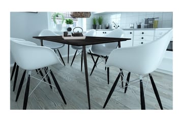 Oktoos Rektangulært Spisebord 160 cm med Træ- og Valnøddeudseende - Sort - Møbler - Borde - Spisebord og køkkenbord