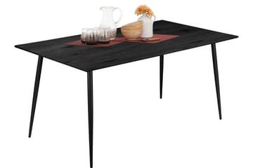 Oktoos Rektangulært Spisebord 160 cm med Træ- og Valnøddeudseende - Sort - Møbler - Borde - Spisebord og køkkenbord
