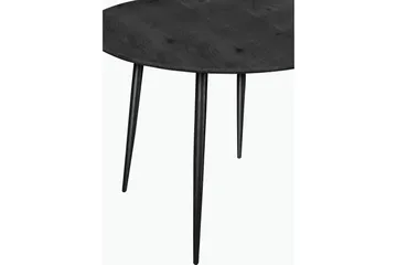 Oktoos Rundt Spisebord 100 cm med Træ- og Valnøddeudseende - Sort - Møbler - Borde - Spisebord og køkkenbord