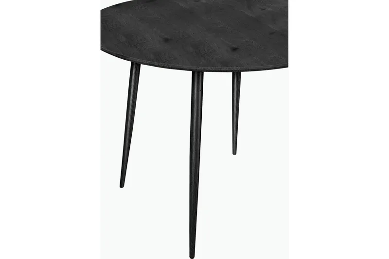 Oktoos Rundt Spisebord 100 cm med Træ- og Valnøddeudseende - Sort - Møbler - Borde - Spisebord og køkkenbord