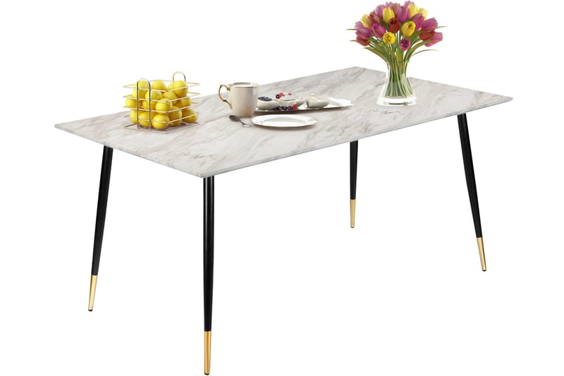 Oktoos Spisebord 120 cm - Grå/Hvid/Sort/Guld - Møbler - Borde - Spisebord og køkkenbord