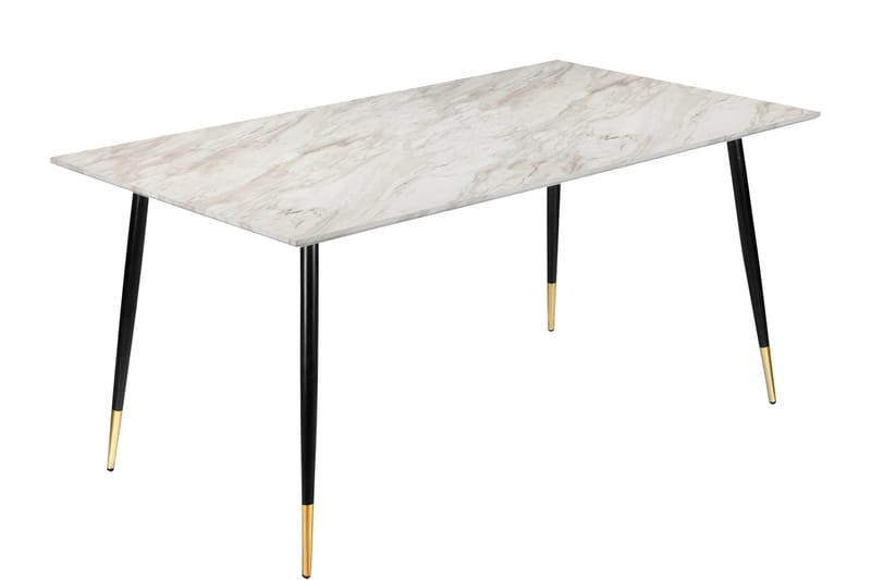 Oktoos Spisebord 160 cm - Grå/Hvid/Sort/Guld - Spisebord og køkkenbord