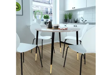 Oktoos Spisebord Rundt 100 cm - Grå/Hvid/Sort/Guld - Møbler - Borde - Spisebord og køkkenbord