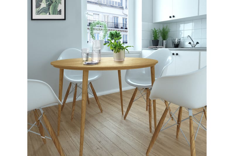 Oktoos Spisebord Rundt 100 cm - Natur - Møbler - Borde - Spisebord og køkkenbord