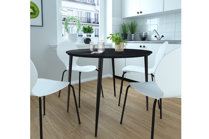 Oktoos Spisebord Rundt 100 cm - Sort - Møbler - Borde - Spisebord og køkkenbord